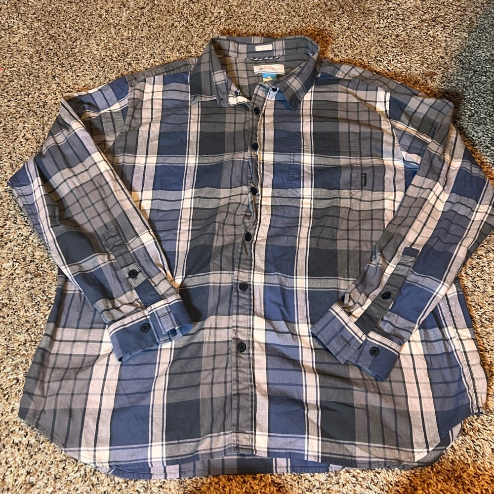 Columbia Plaid Button Down Shirt Regular Fit XXL